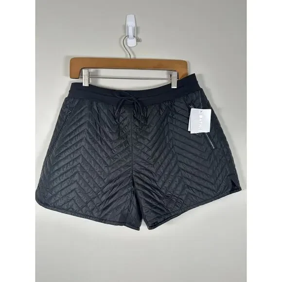 Athleta Apres Quilted Ski Shorts New Size 10 Black - Picture 1 of 9